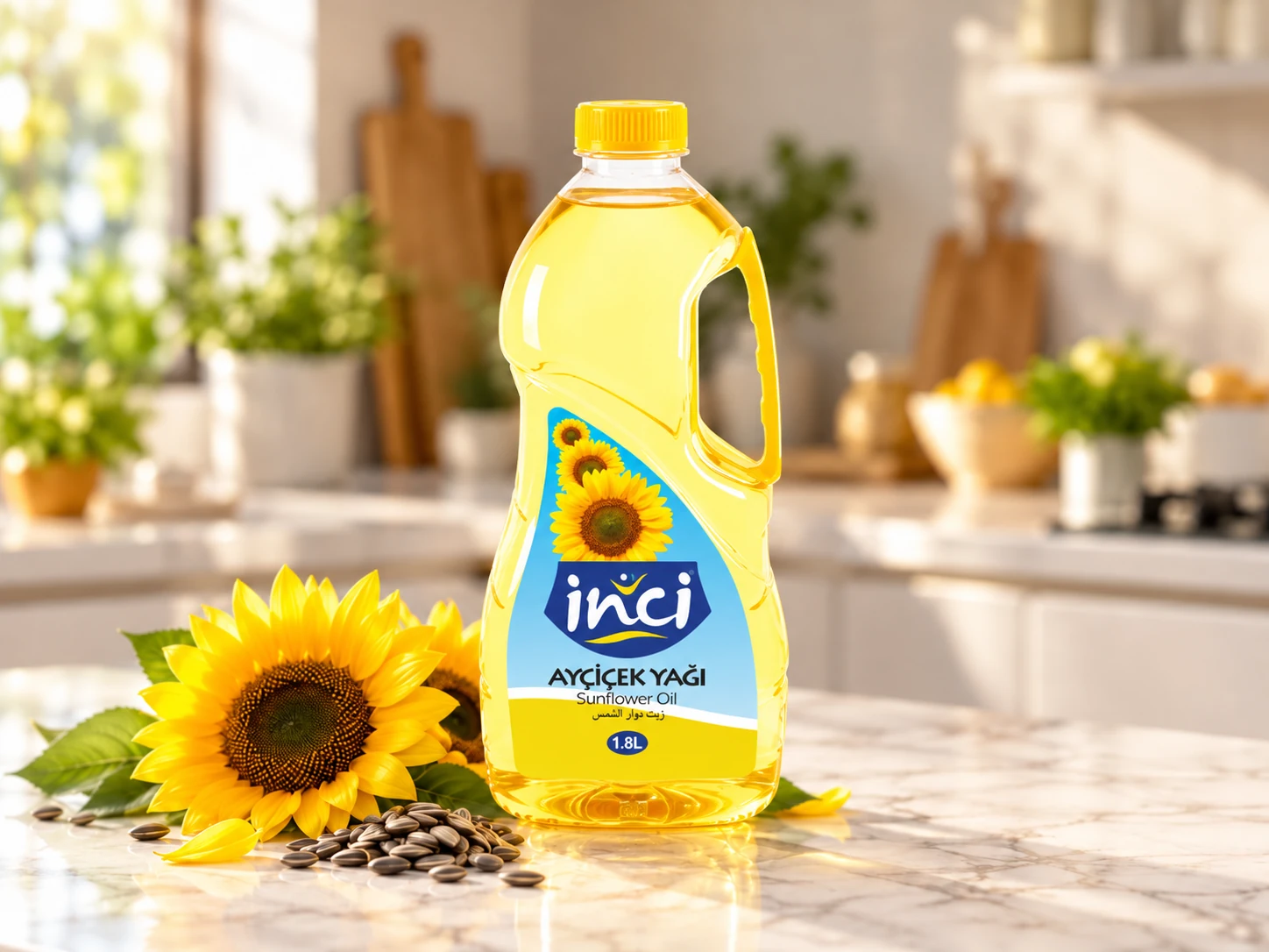 İnci Ayçiçek Yağı 1,8 L Kulplu PET ürün görseli