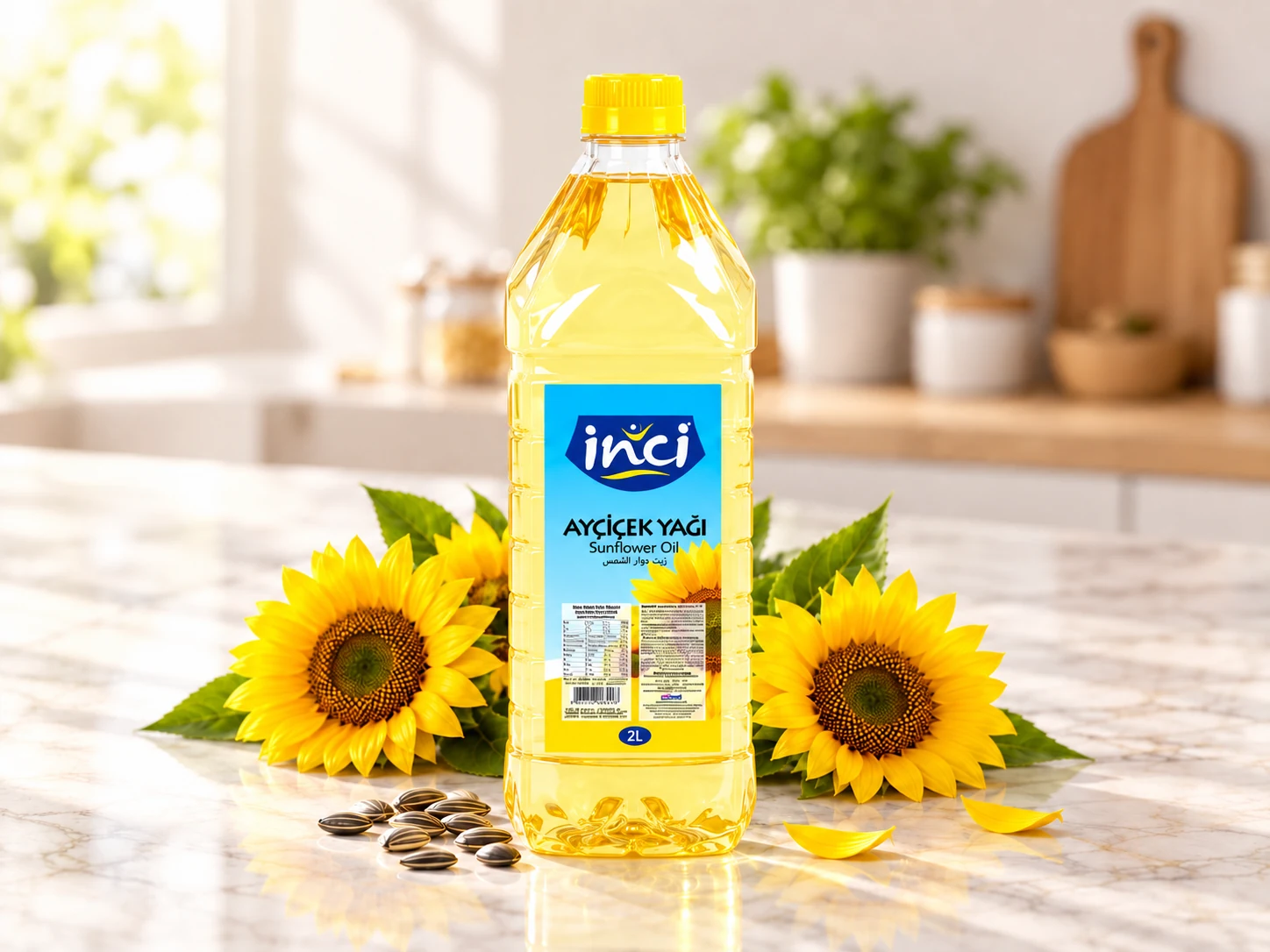 İnci Ayçiçek Yağı 2 L Köşeli PET ürün görseli